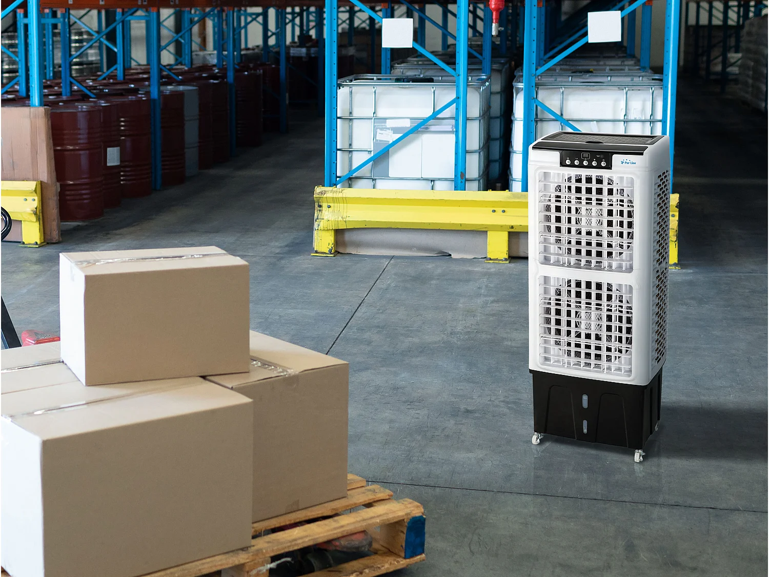 Refroidisseur par évaporation à haut débit avec ventilateur