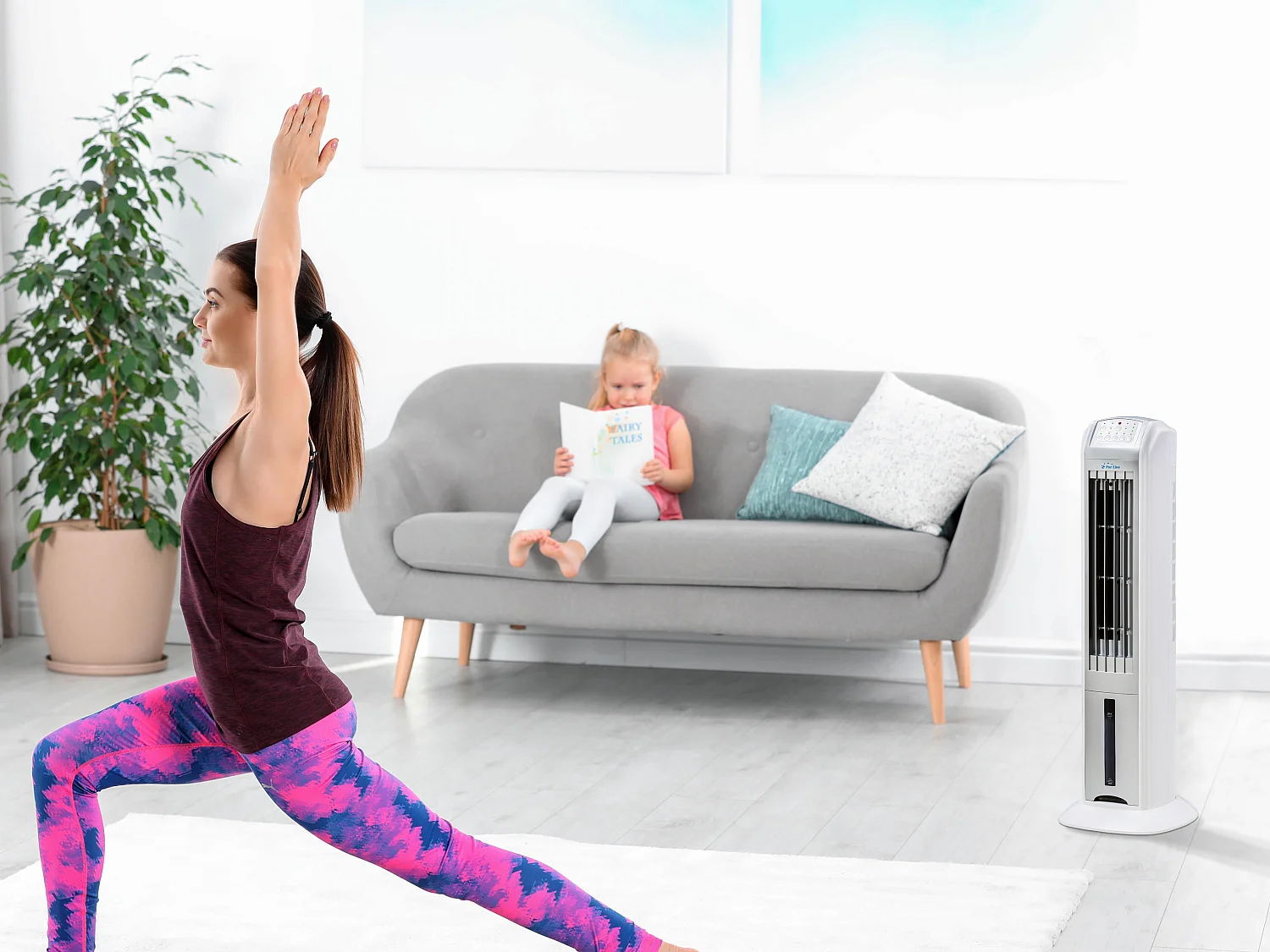 Rafraichisseur d'air par évaporation 70W avec ioniseur et 3 vitesses