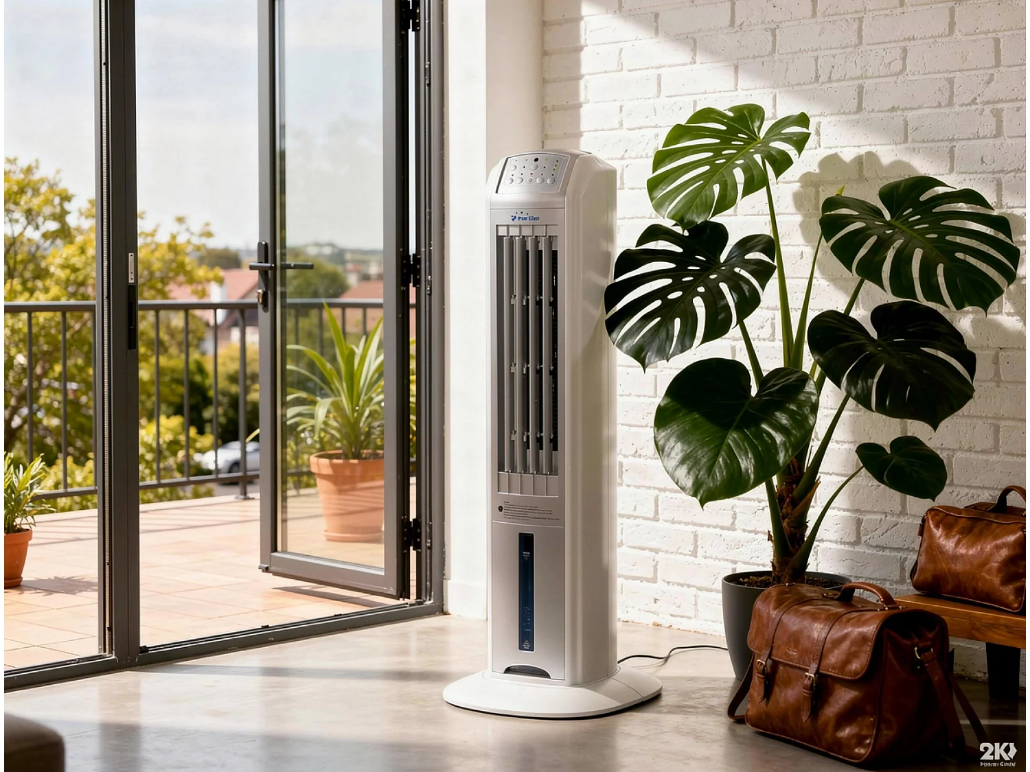 Rafraichisseur d'air par évaporation 70W avec ioniseur et 3 vitesses