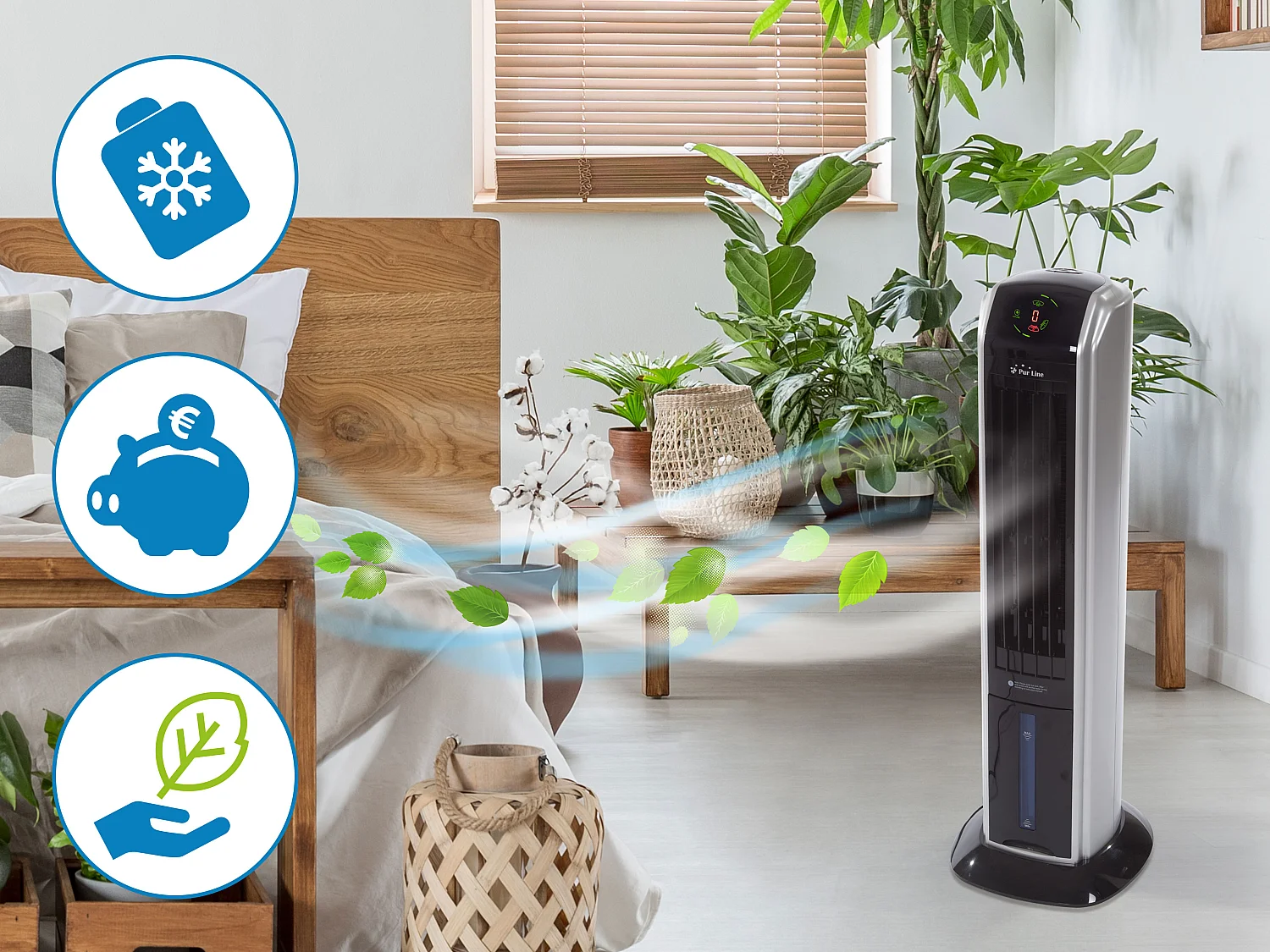 Rafraichisseur d'air par évaporation à débit élevé avec ioniseur