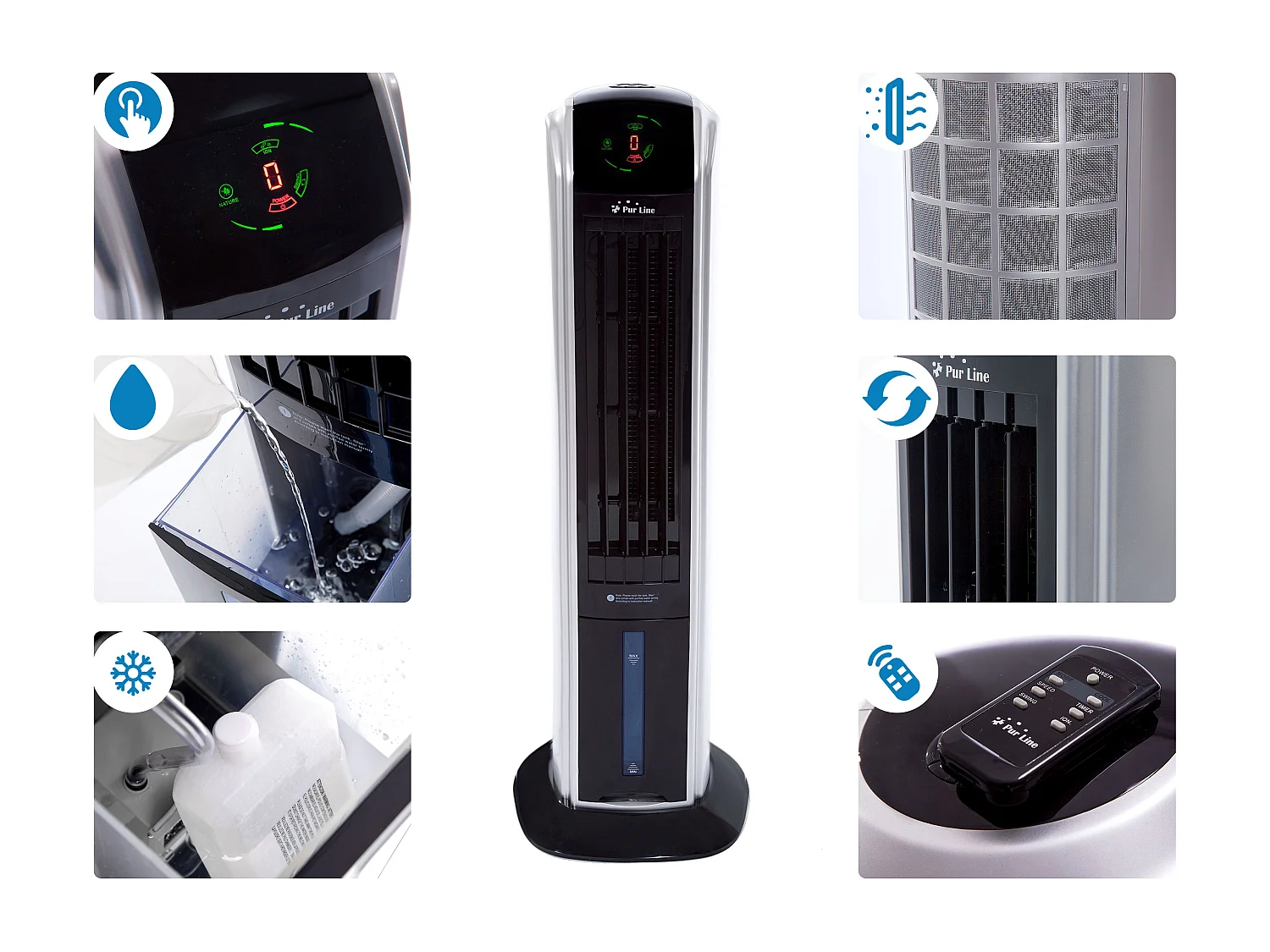 Rafraichisseur d'air par évaporation à débit élevé avec ioniseur