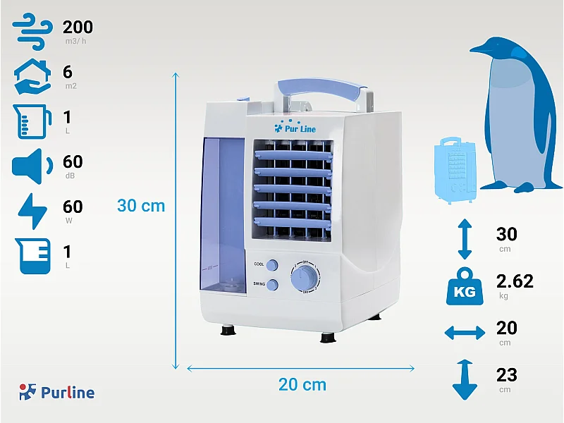 Climatizador evaporativo de mesa
