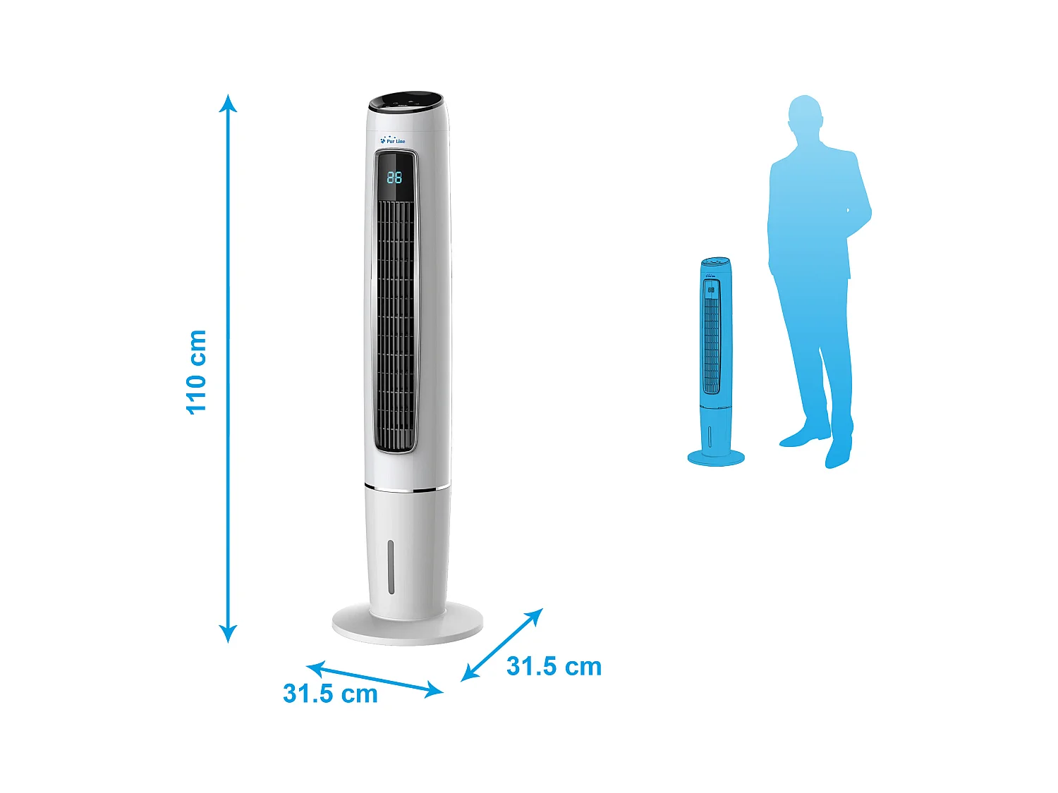 Rafraichisseur d'air par évaporation électronique à débit élevé
