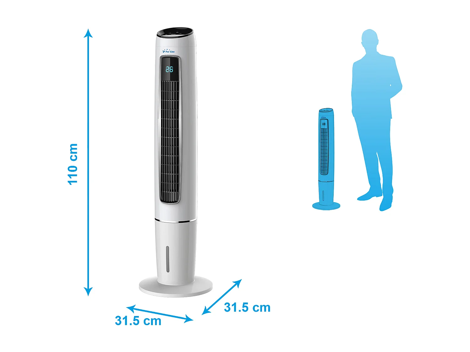 Rafraichisseur d'air par évaporation électronique à débit élevé