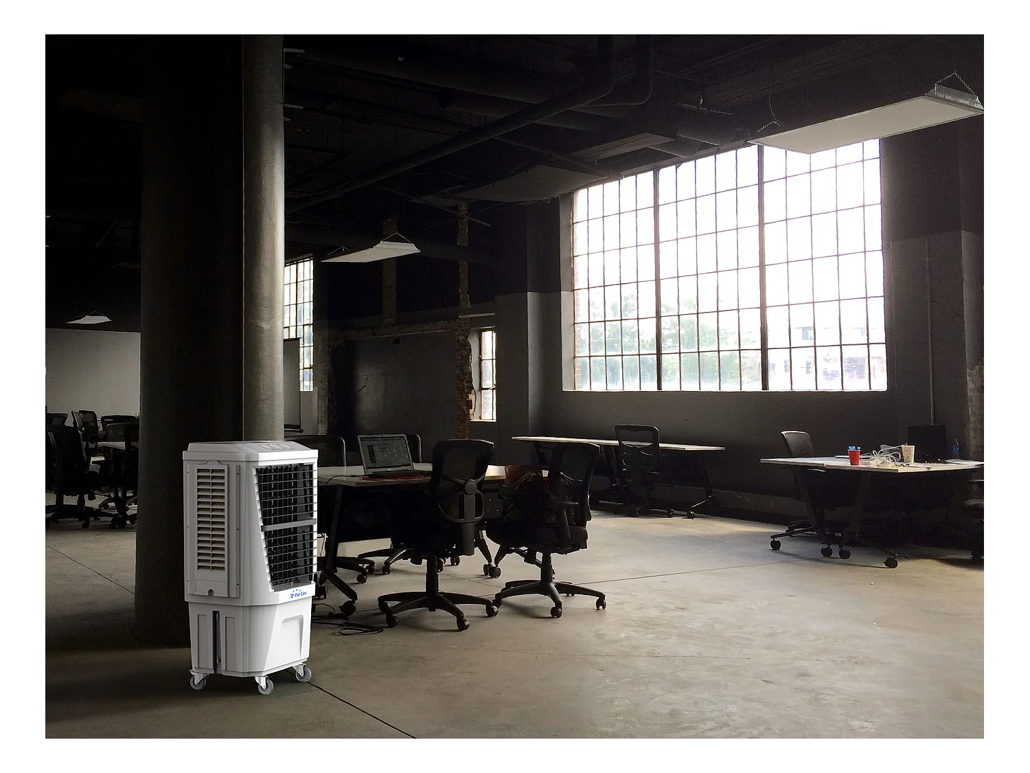 Rafraichisseur d'air par évaporation à débit élevé minuterie et 3 vitesses