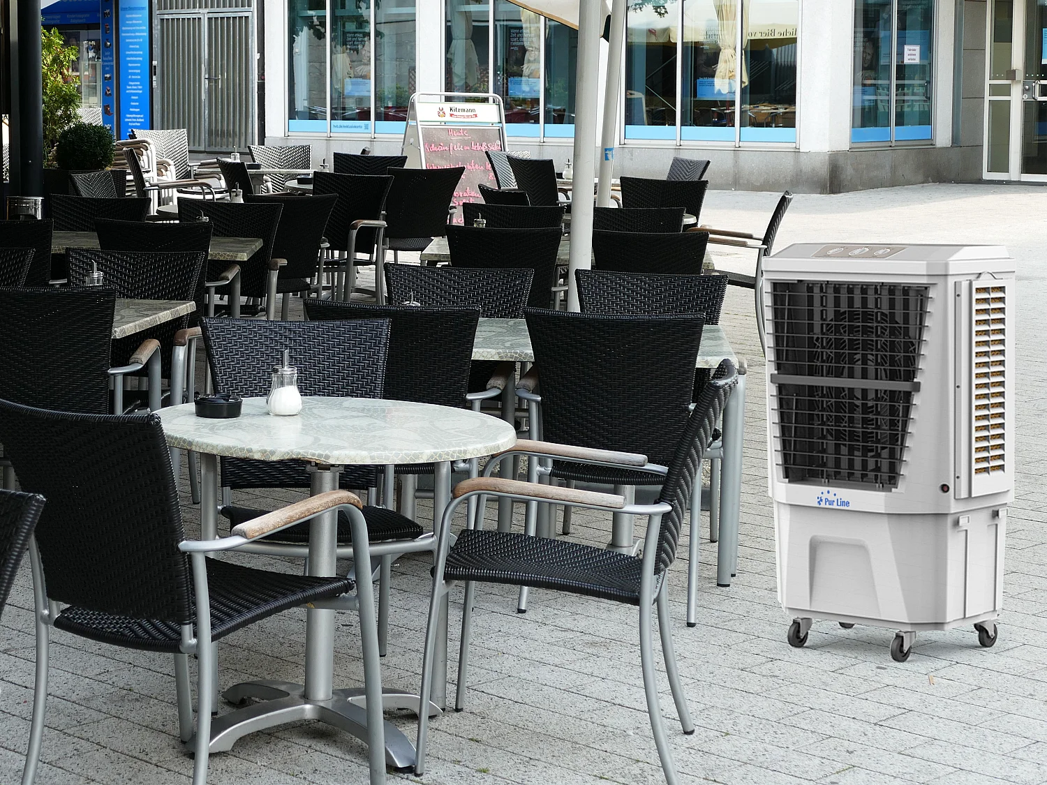 Hoog-debiet verdampingskoeler met timer en 3 snelheden