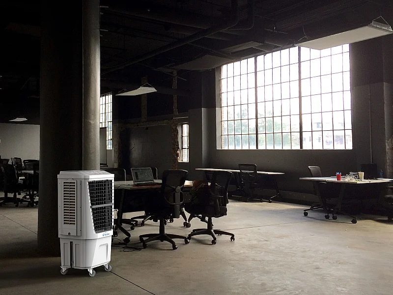 Rafraichisseur d'air par évaporation à débit élevé minuterie et 3 vitesses