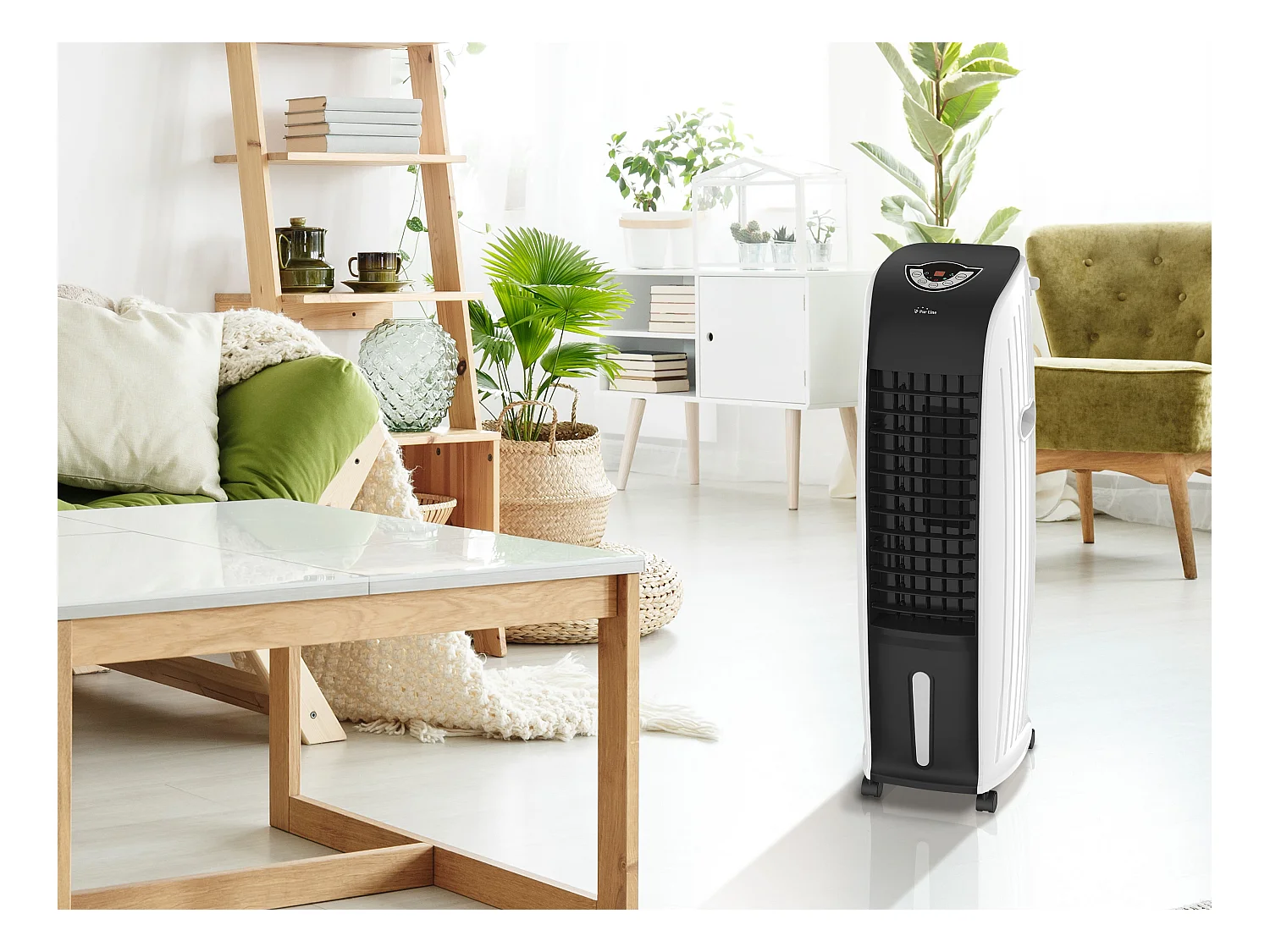 Climatizador evaporativo de bajo consumo con temporizador