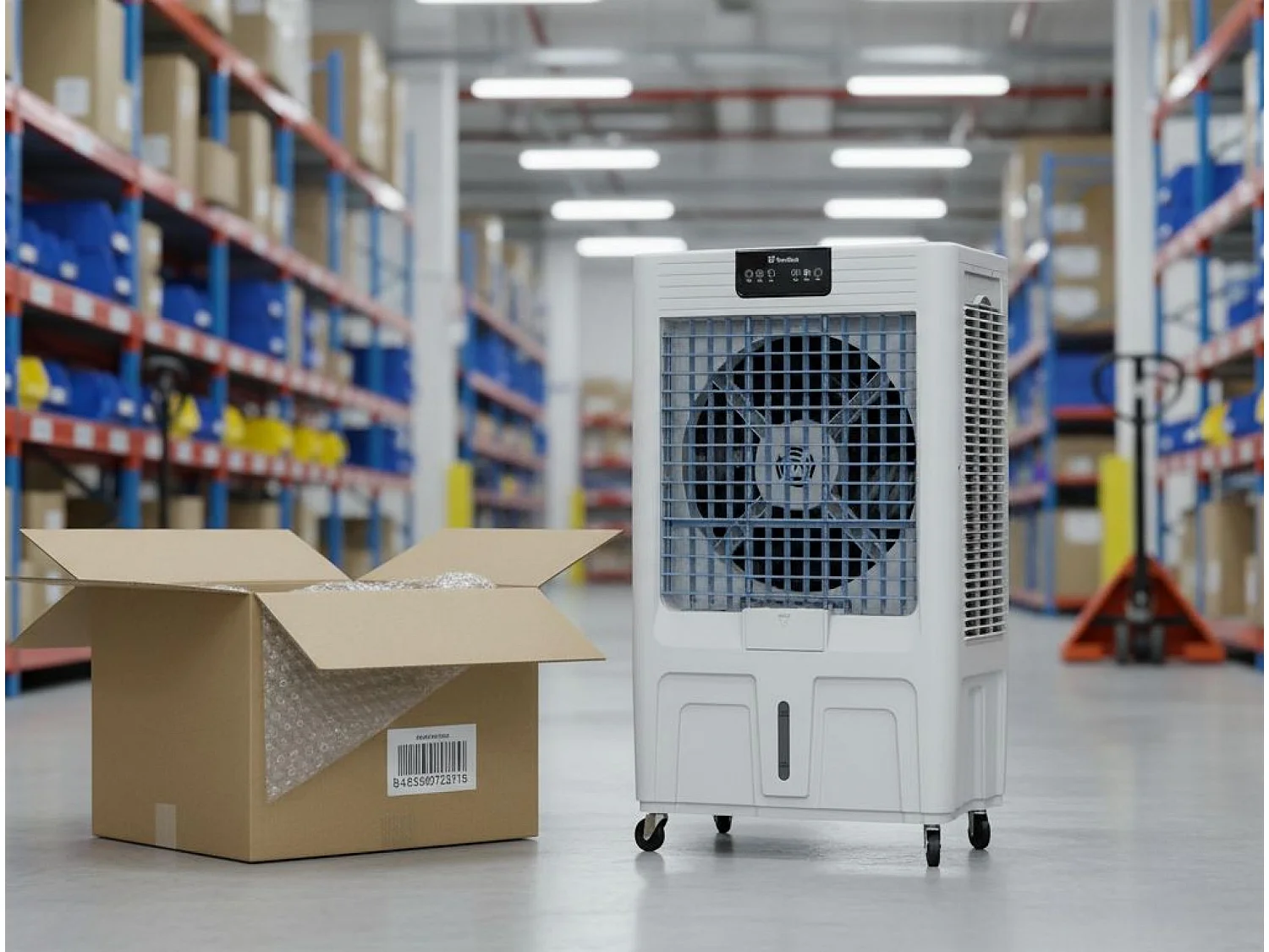 Refroidisseur évaporatif à haut débit avec panneau en cellulose