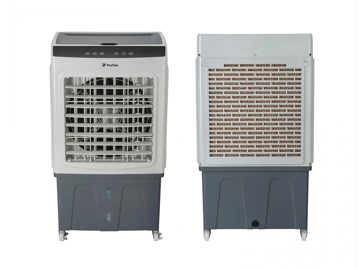 Aparelho de ar condicionado evaporativo de caudal elevado com abertura superior