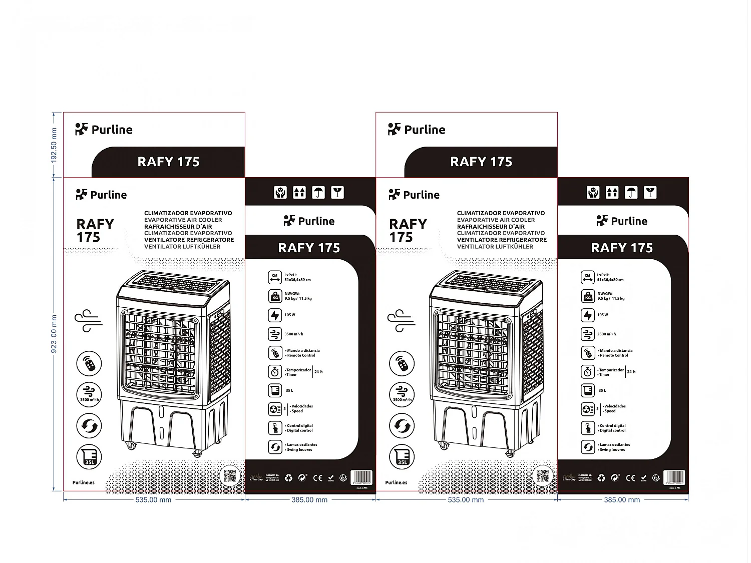 Verdampingsairconditioner met hoge stroming en bovenopening