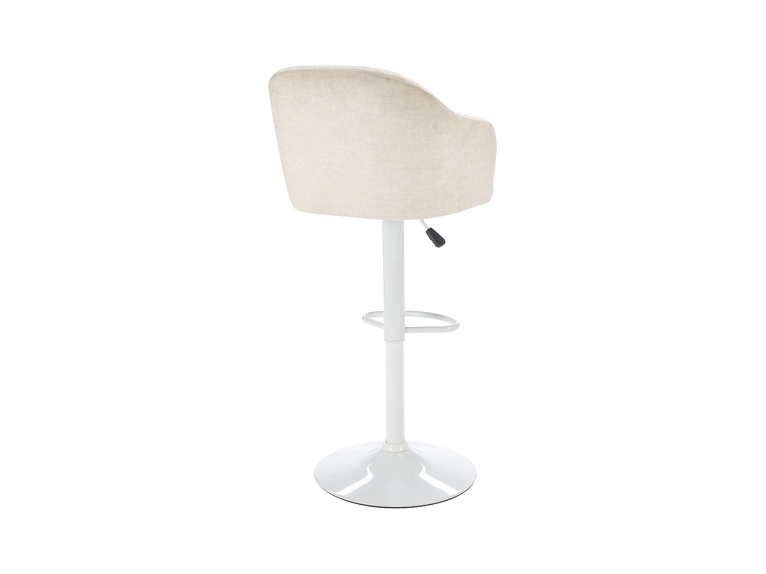 Barhocker 2er-Set - Stoff & Metall - Höhenverstellbar - Cremefarben & Weiß - CARSTEN