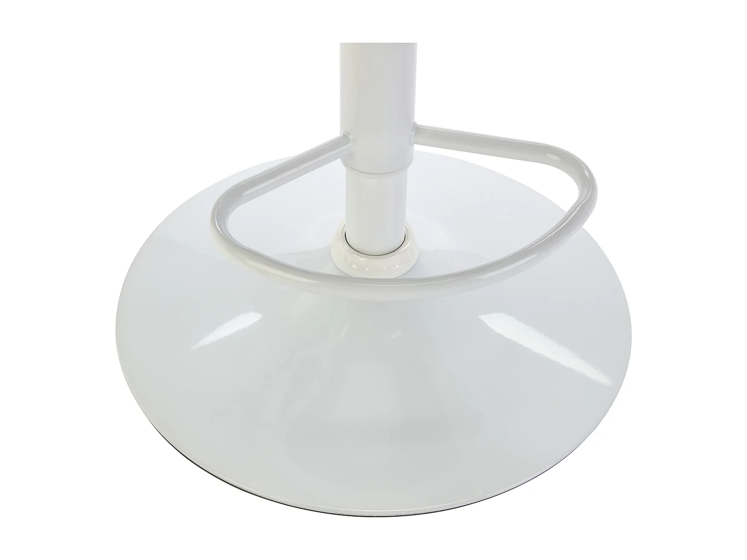 Set van 2 barkrukken van stof en metaal - Aanpasbare hoogte - Crèmewit en wit - CARSTEN