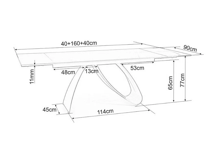 Mesa de comedor Justine de cerámica negra y cristal templado