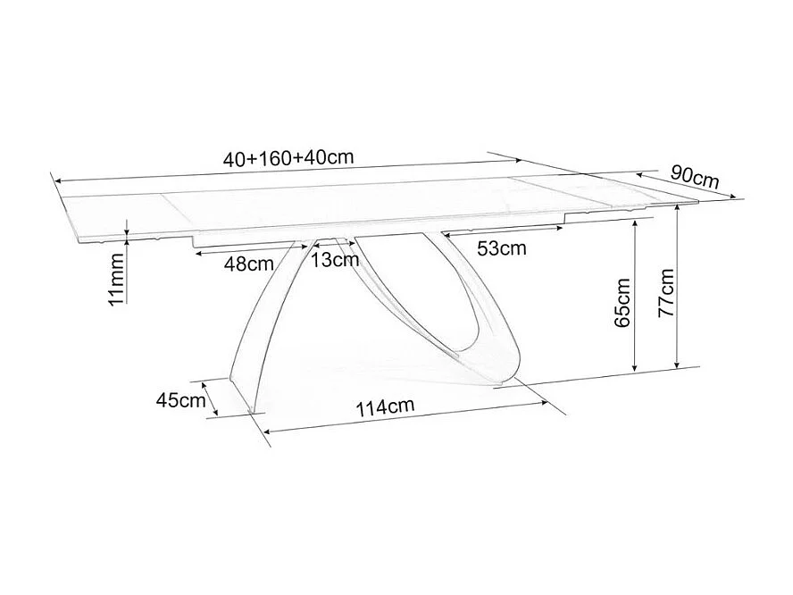 Mesa de comedor Justine de cerámica negra y cristal templado