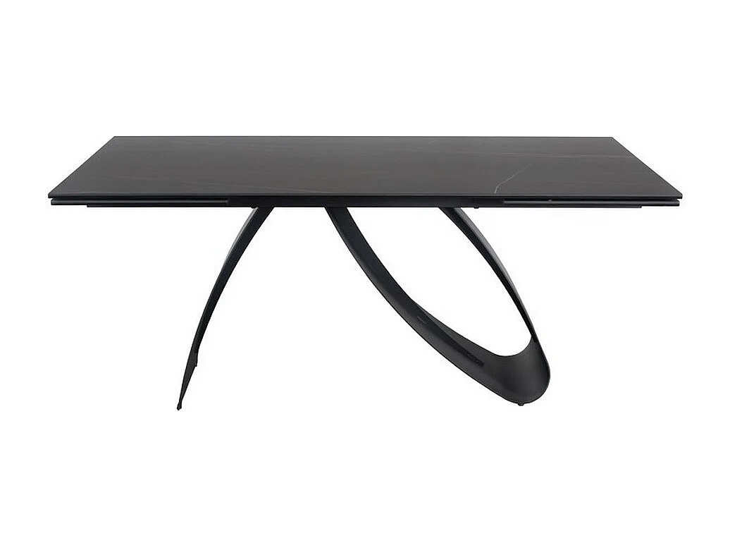Table a manger noire design en céramique et verre trempé Justine