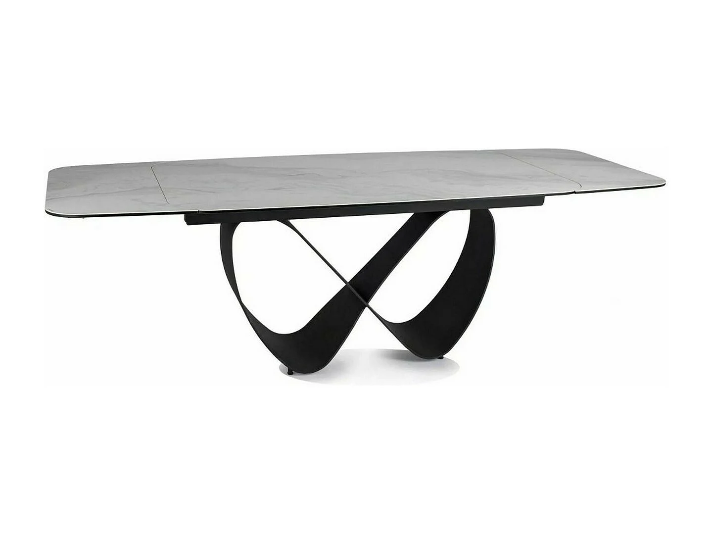 Table design rectangulaire extensible aspect marbre gris Ambre