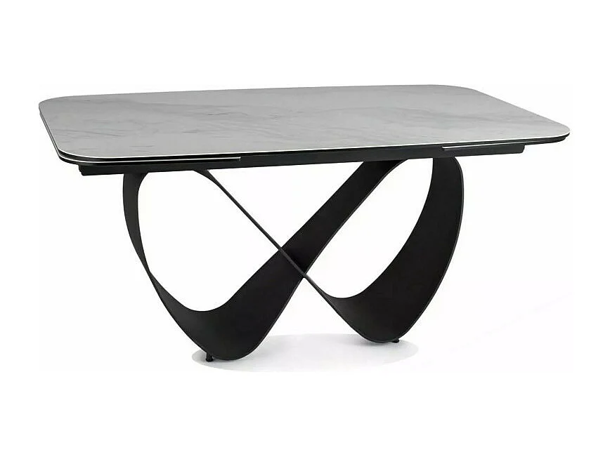 Table design rectangulaire extensible aspect marbre gris Ambre