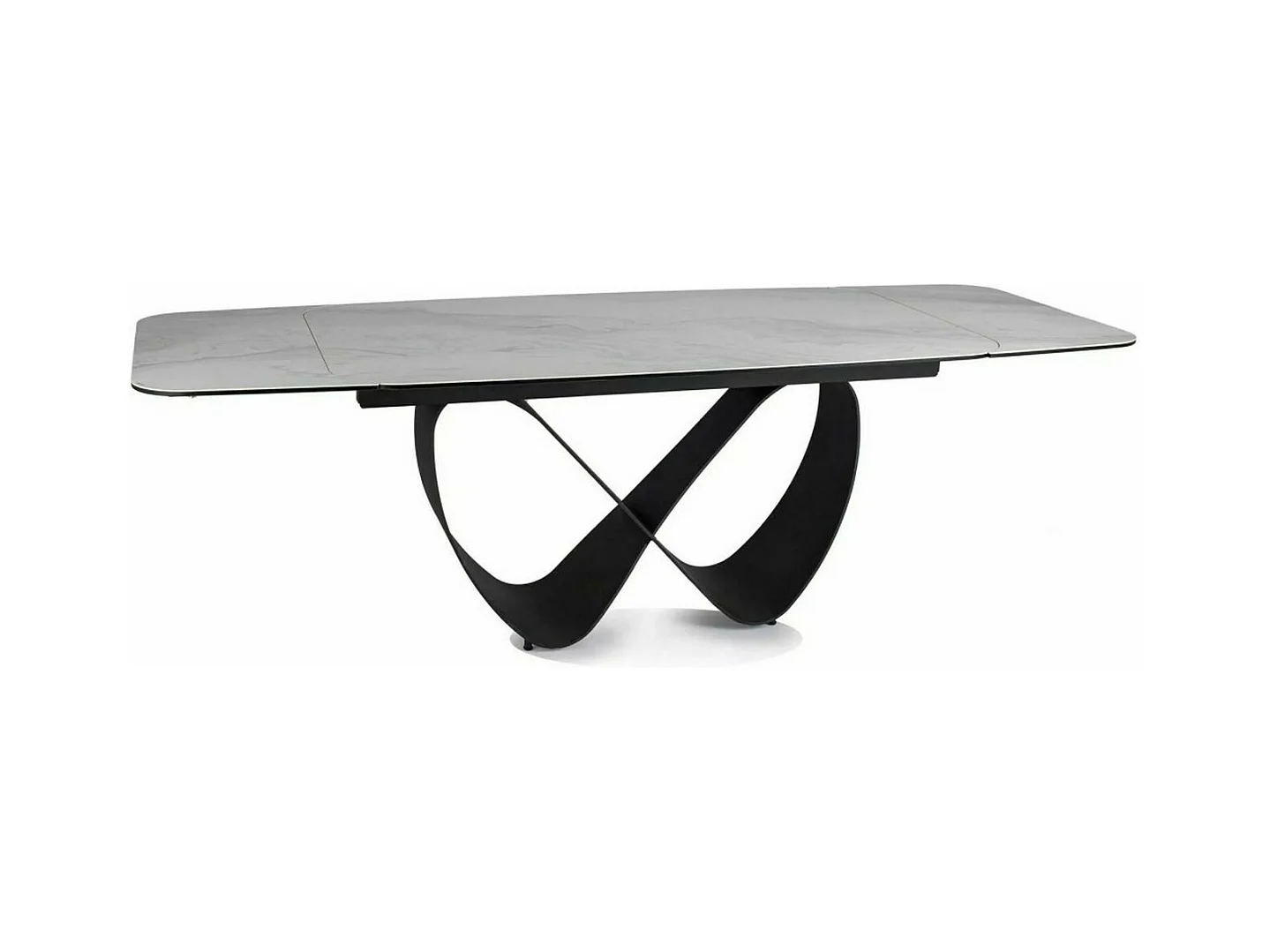 Table design rectangulaire extensible aspect marbre gris Ambre