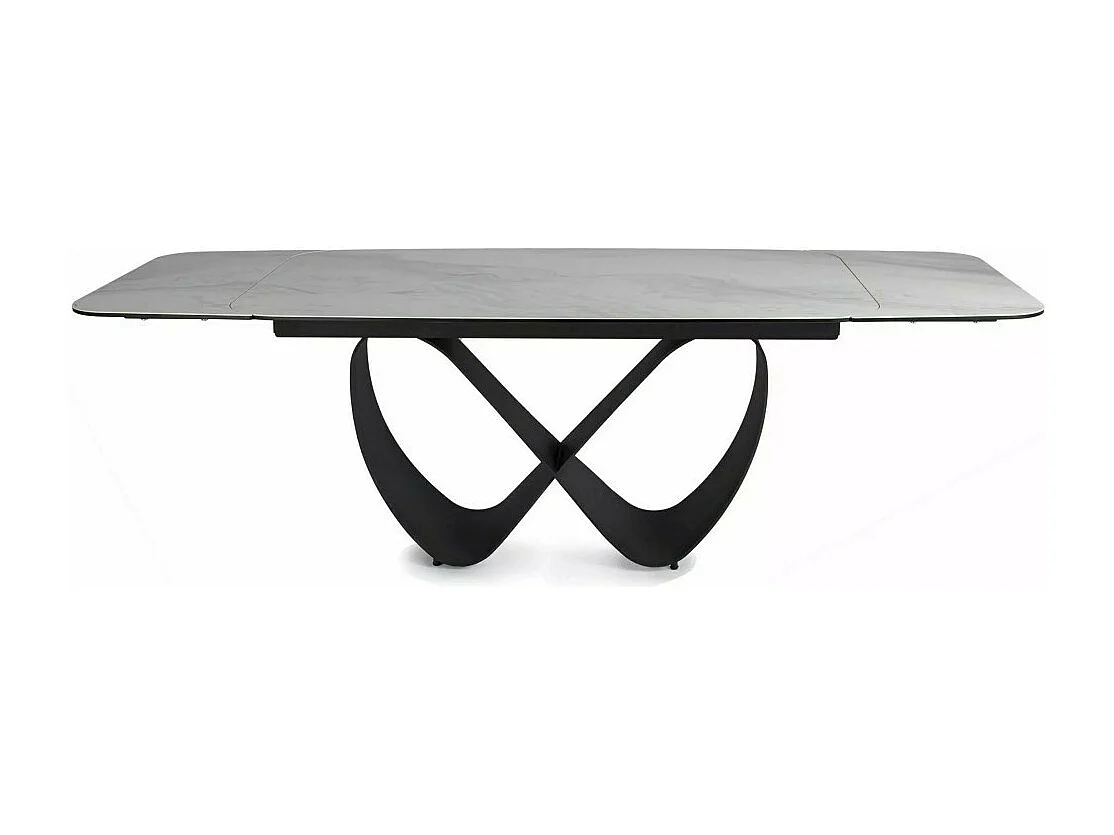 Table design rectangulaire extensible aspect marbre gris Ambre