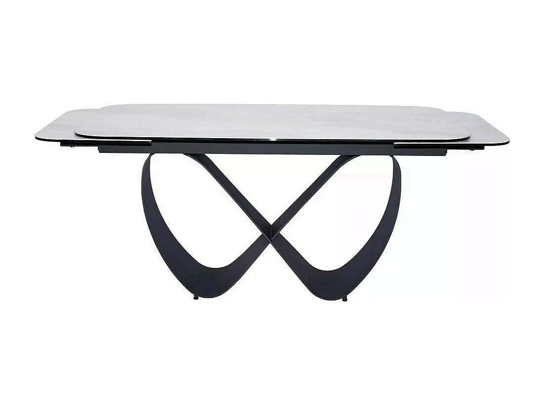 Table design rectangulaire extensible aspect marbre gris Ambre