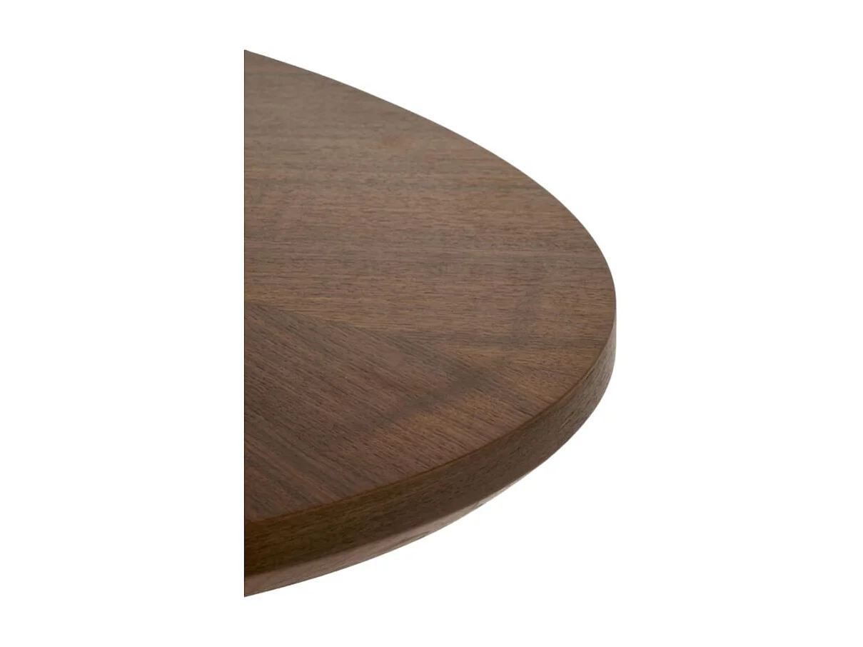 Table de salle à manger ovale plaqué noyer avec pied central Moonrise