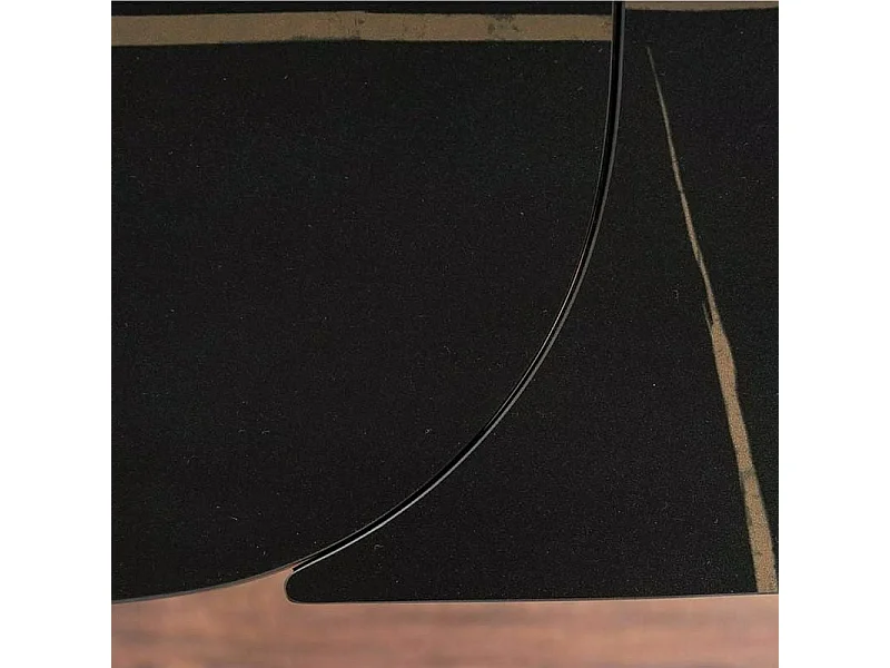 Mesa rectangular extensible de diseño con aspecto de mármol negro Ambre