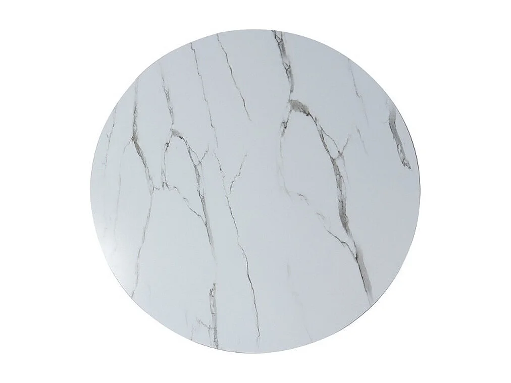 Tavolo rotondo Aude bianco e nero effetto marmo, 100 cm
