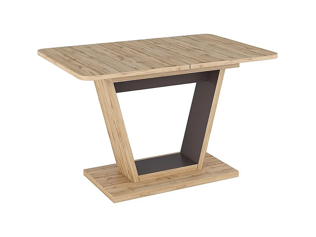 Table à manger design extensible aspect chêne Wotan et marron Lewis