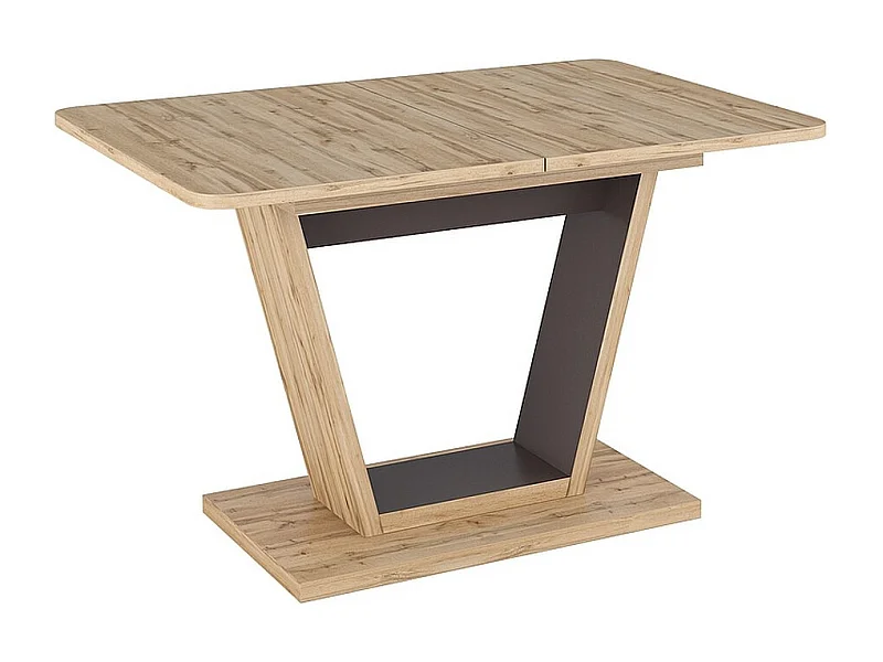 Table à manger design extensible aspect chêne Wotan et marron Lewis