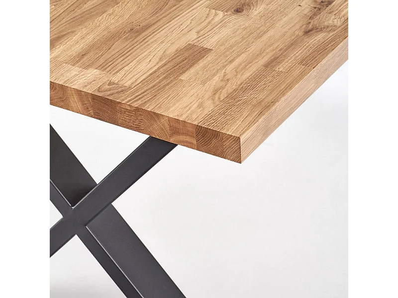 Table a manger extensible en chêne massif et métal 120cm Vinus - Sans rallonge
