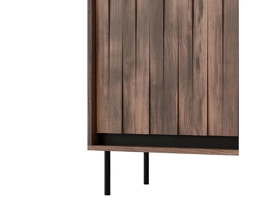 Tablero alto de diseño en nogal mate y negro mate