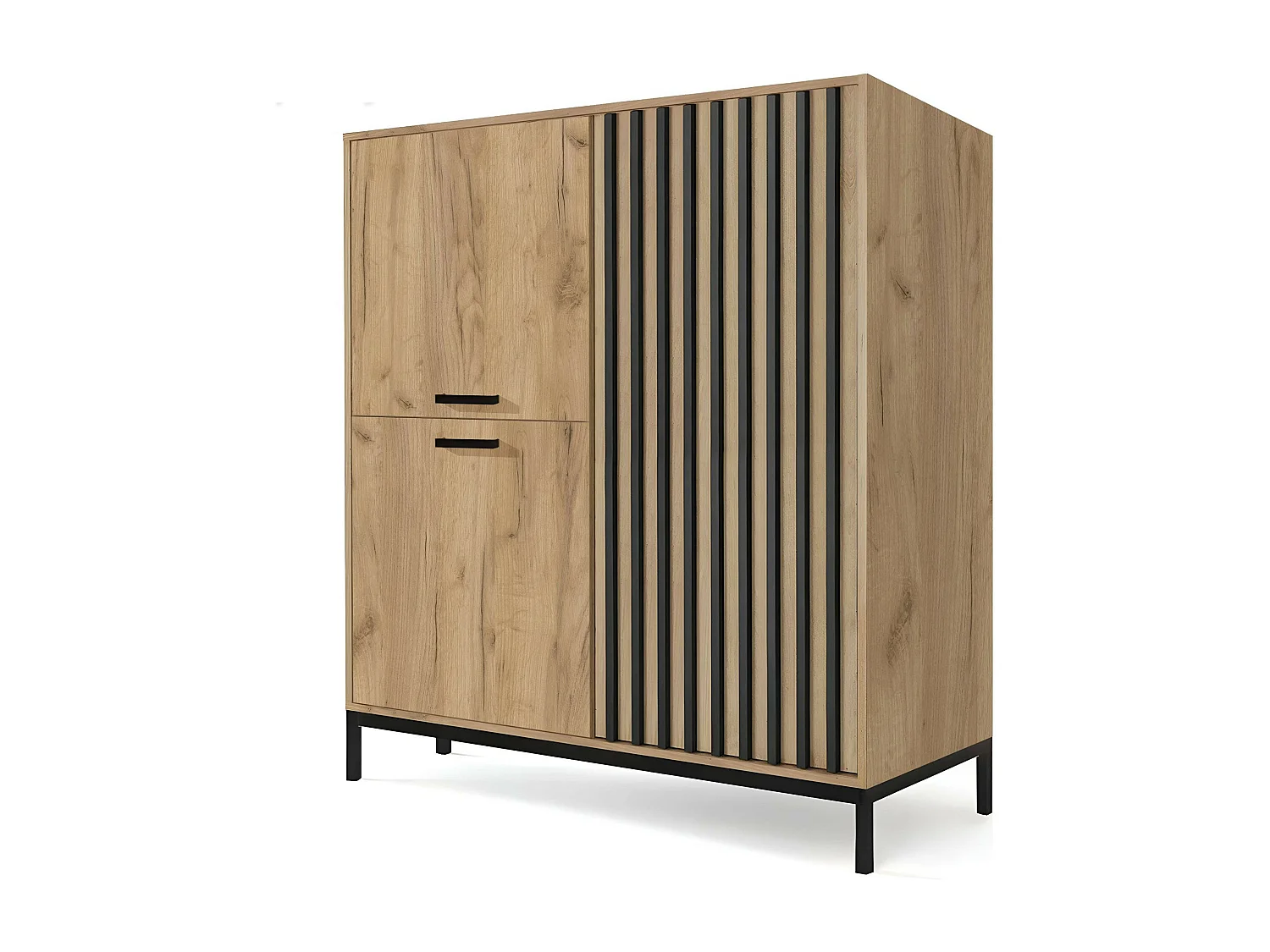 Lavagna nera e in legno con doghe 94 x 108 cm Lazare