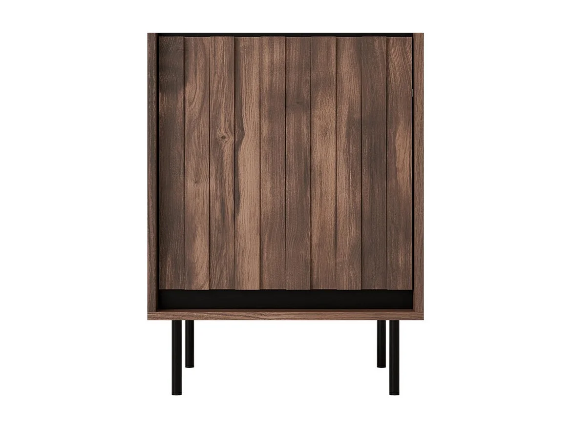 Vitrine design aspect noyer et noir mat Matty