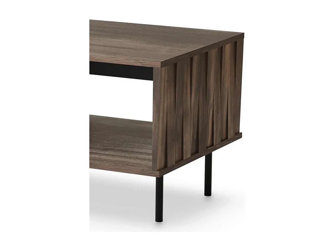 Table basse design aspect noyer et noir mat 100 x 54 cm Matty