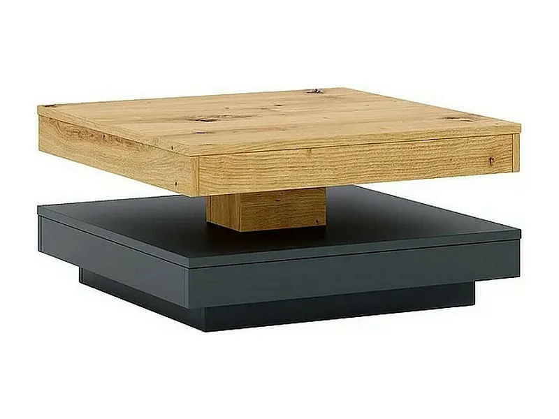 Table basse carrée 67 cm avec plateau pivotant Numba