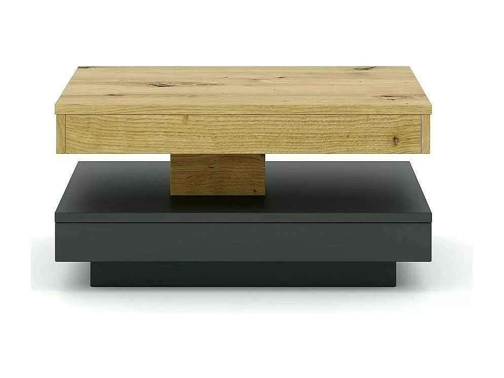 Table basse carrée 67 cm avec plateau pivotant Numba