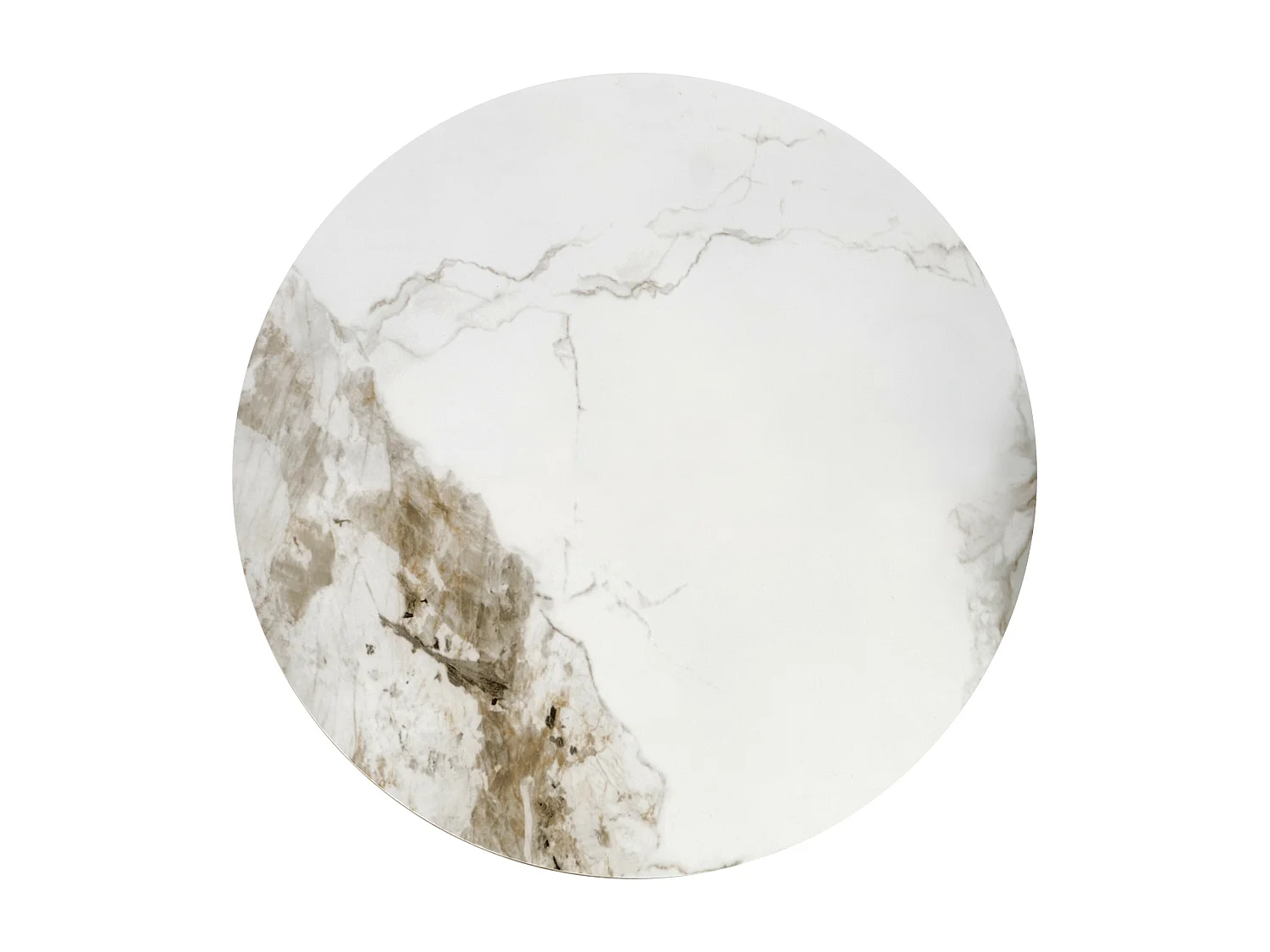 Mesa de centro redonda de cerámica imitación mármol blanco 73 cm Clem