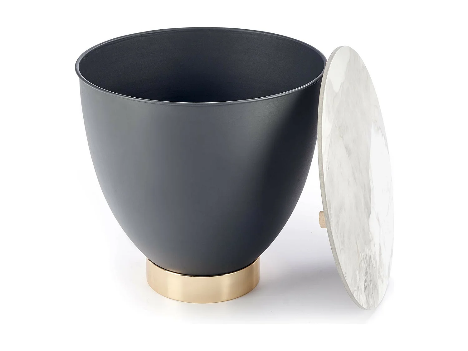 Table basse design avec plateau aspect marbre blanc 48 cm Clem