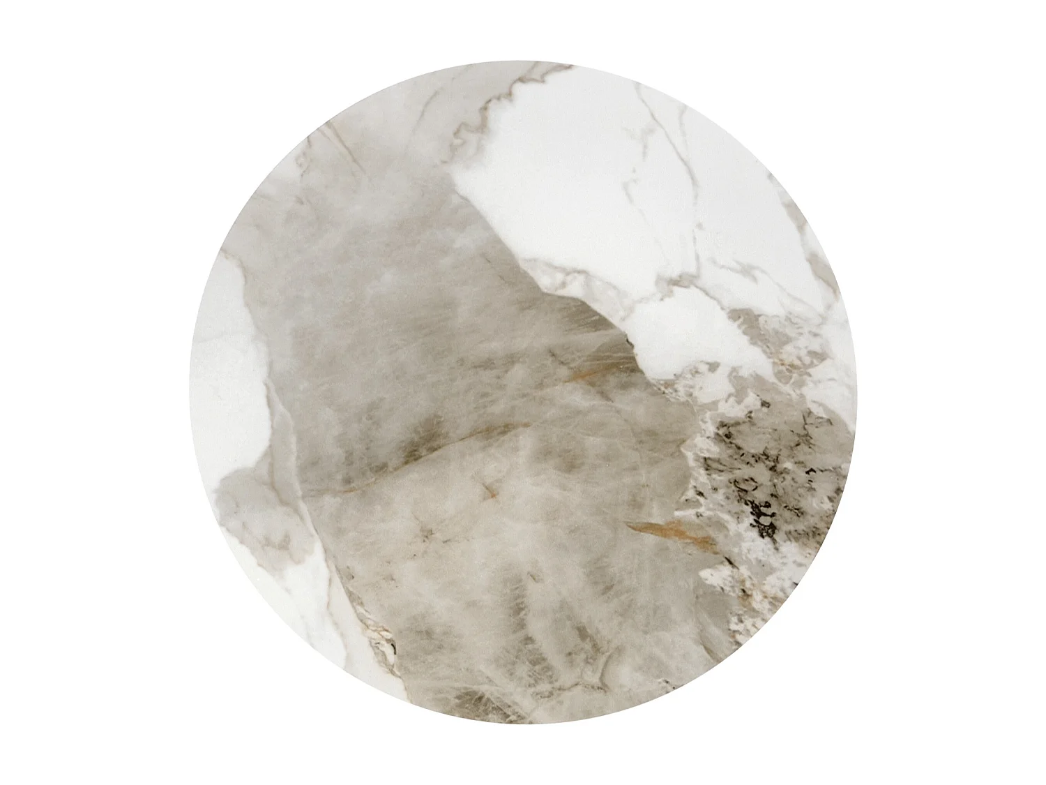 Table basse design avec plateau aspect marbre blanc 48 cm Clem