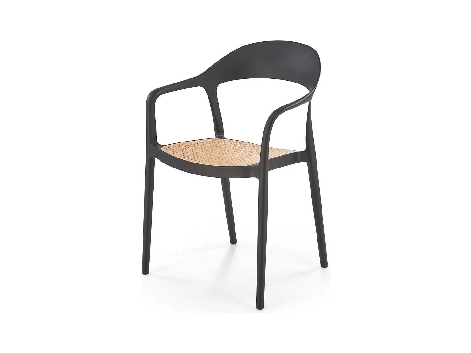 Chaise design noire polypropylène avec aspect rotin Osanna