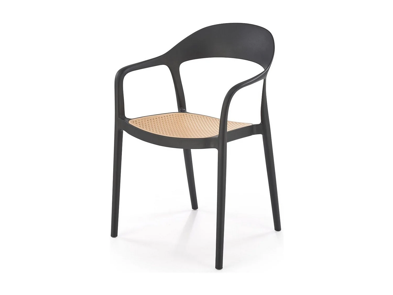 Chaise design noire polypropylène avec aspect rotin Osanna