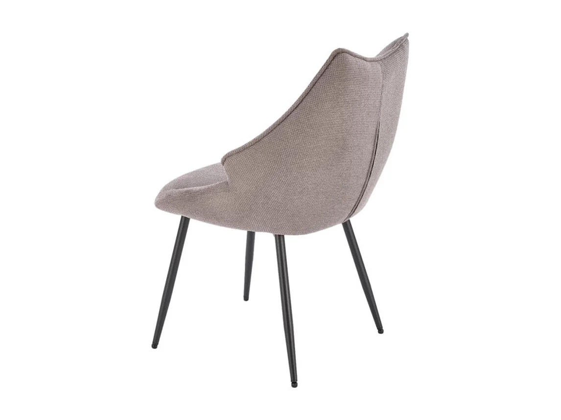 Silla de diseño en tejido gris con patas de metal negro Ricardo