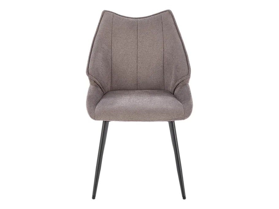 Silla de diseño en tejido gris con patas de metal negro Ricardo