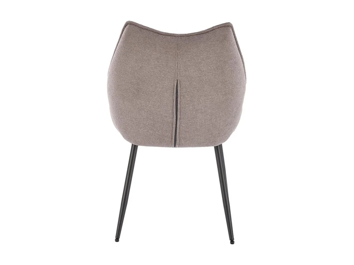 Silla de diseño en tejido gris con patas de metal negro Ricardo