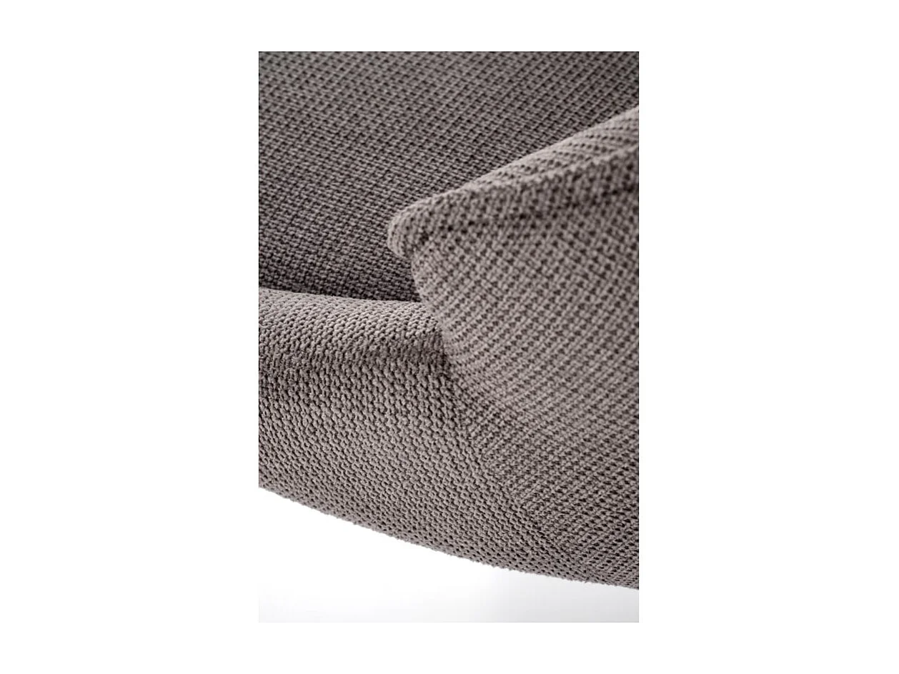 Silla de diseño en tejido gris con patas de metal negro Ricardo