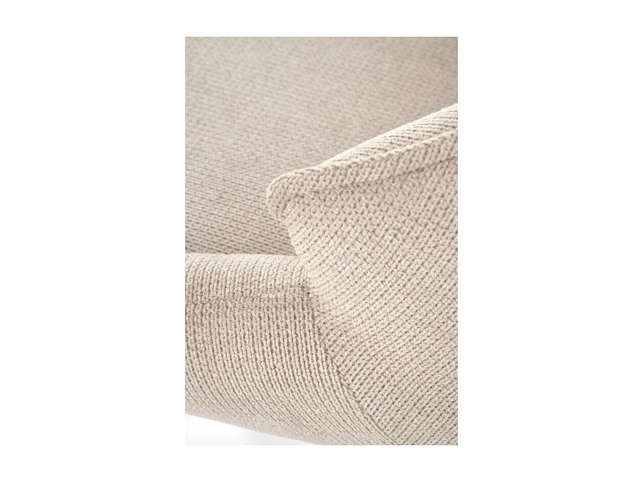 Sedia di design in tessuto beige con gambe in metallo nero Ricardo