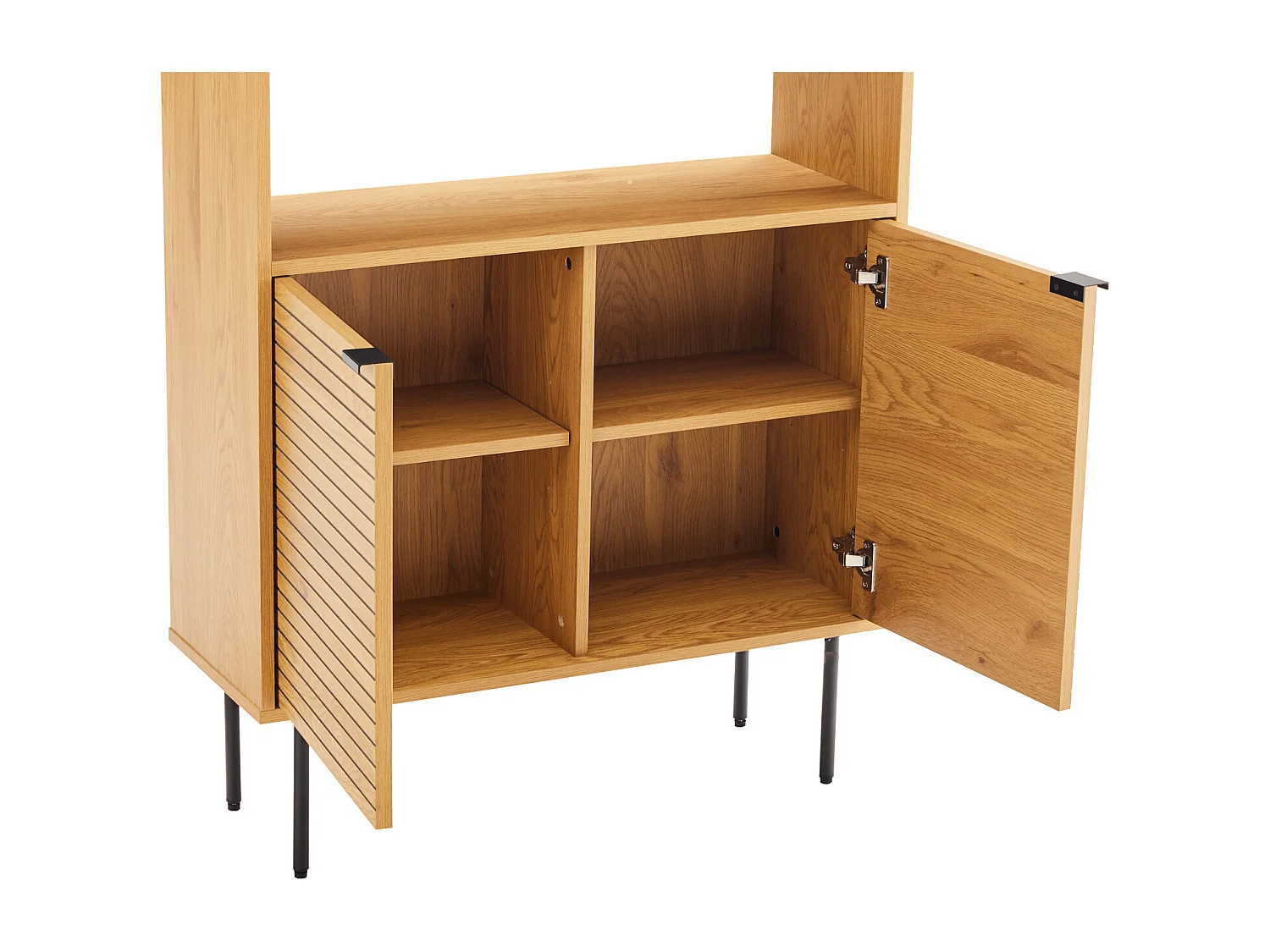 Libreria in legno con 4 ripiani e 2 ante STINNA