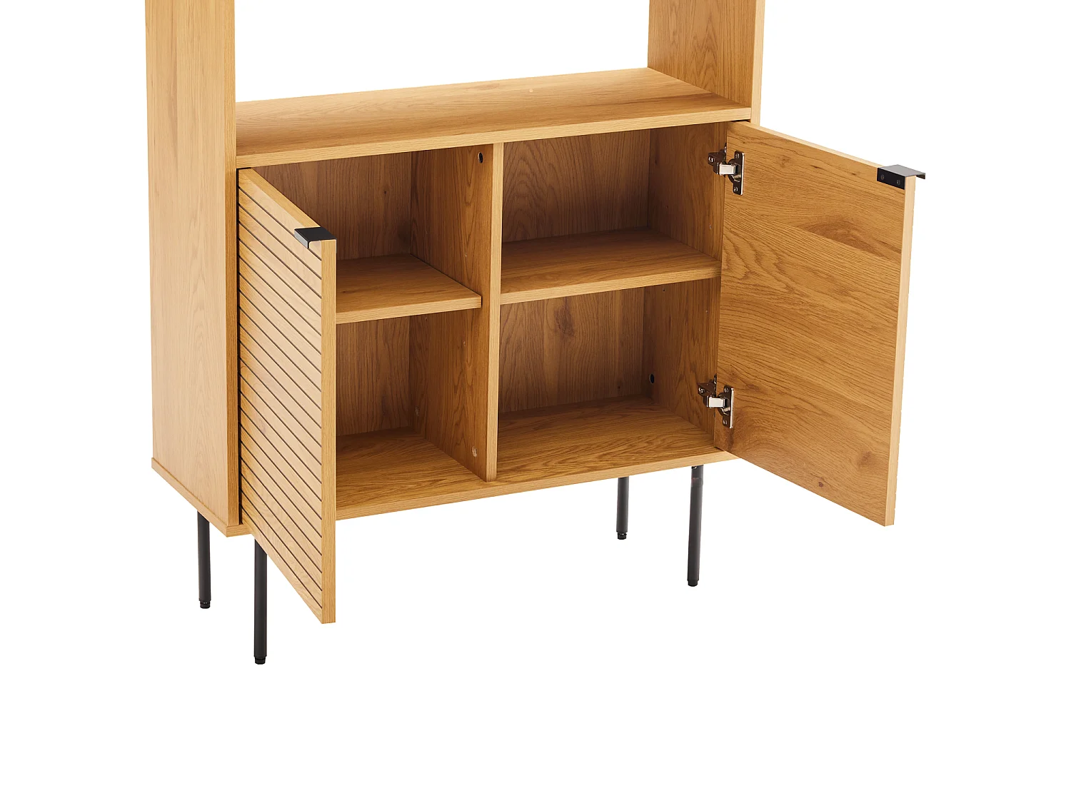 Libreria in legno con 4 ripiani e 2 ante STINNA