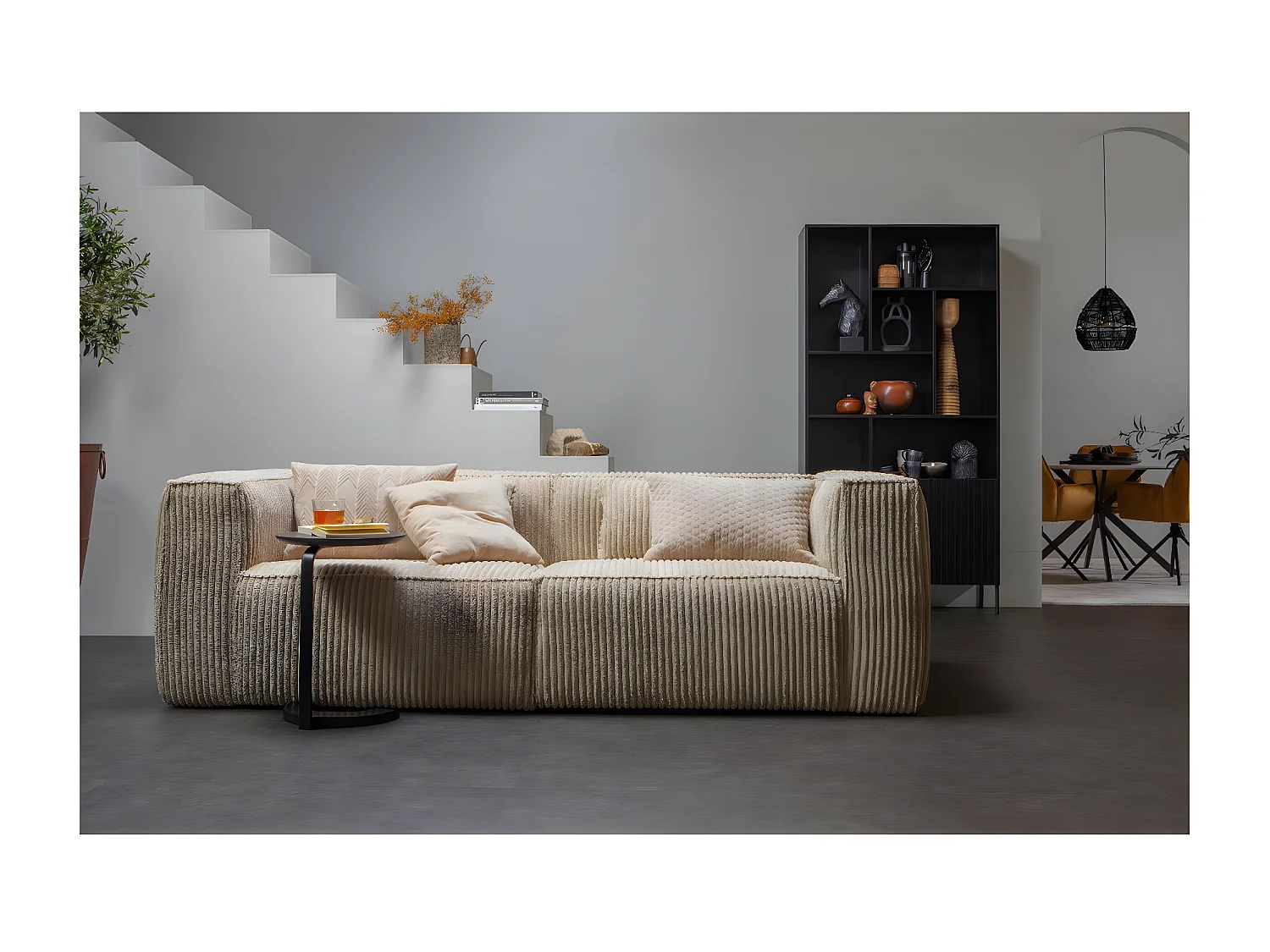 BEAN - Canapé 4 places en velours sable